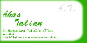 akos talian business card